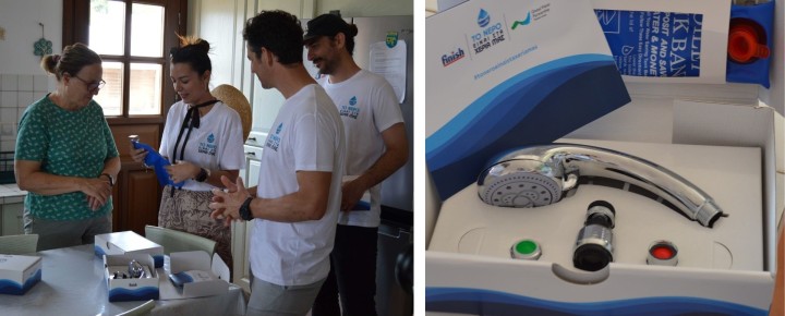 Διανομή του κιτ εξοικονόμησης νερού, το οποίο περιέχει εξαερωτές για τις βρύσες κουζίνας και μπάνιου. Μειώνουν την κατανάλωση νερού χωρίς να μειώνουν τη ροή.