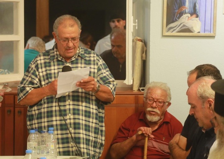 Ο Πρόεδρος του Κοινοτικού Συμβουλίου Σπόων Μιχάλης Κων. Διακολιός χαιρετίζει την Εκδήλωση.