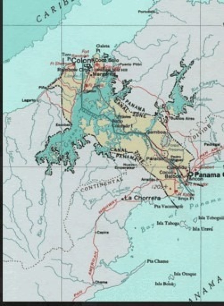 Η Panama Canal Zone που βρισκόταν υπό αμερικανική κυριαρχία. The Panama Canal Zone which was under American rule.